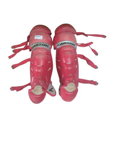 Used Easton RED ADULT FP 3/3 Catchers Leg Guards Red Adult 11833-S000165449