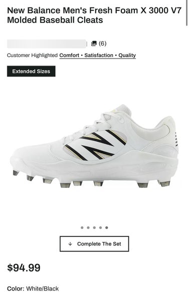 New Balance 3000v7 Baseball cleats