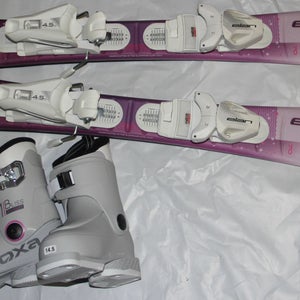 NEW 2026 ELAN SKY 70cm kids skis EL 4.5 adjustable Bindings + 14.5 Mondo boots ROXA