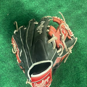 Black & Red Rawlings Gold Glove Elite RH Infield Baseball Glove 11.5" (Used)
