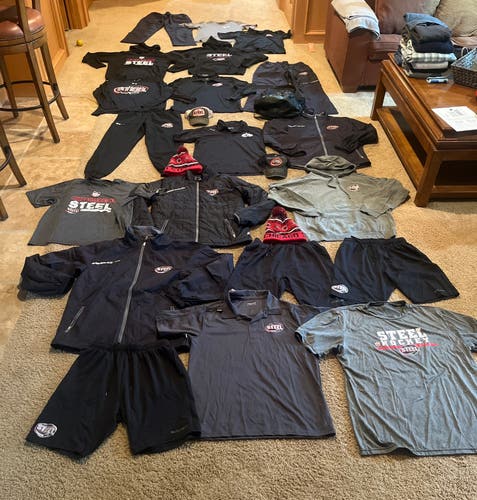 Chicago Steel USHL Player-Issued Apparel Collection – Size Large (Massive Lot, Rare Team Gear)