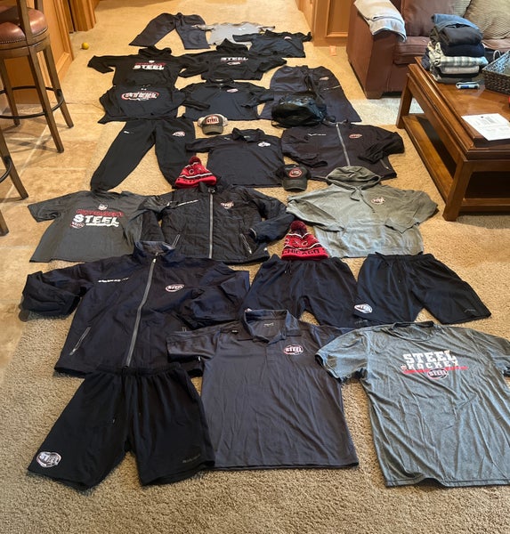 Chicago Steel USHL Player-Issued Apparel Collection – Size Large (Massive Lot, Rare Team Gear)