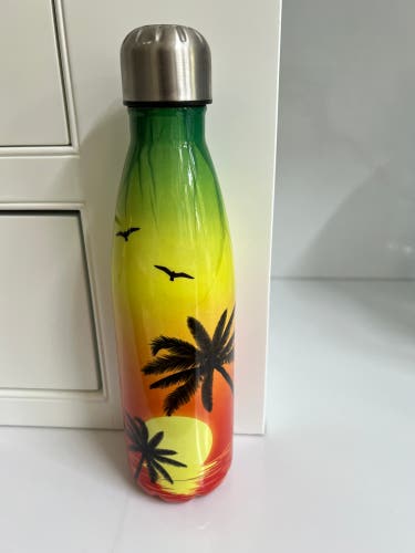 Jamaica tropical palm tree Stainless Steel Water Bottle 18 oz for hot or Cold