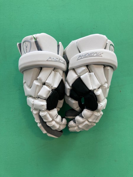 White Adrenaline Phoenix Lacrosse Gloves Large (New)