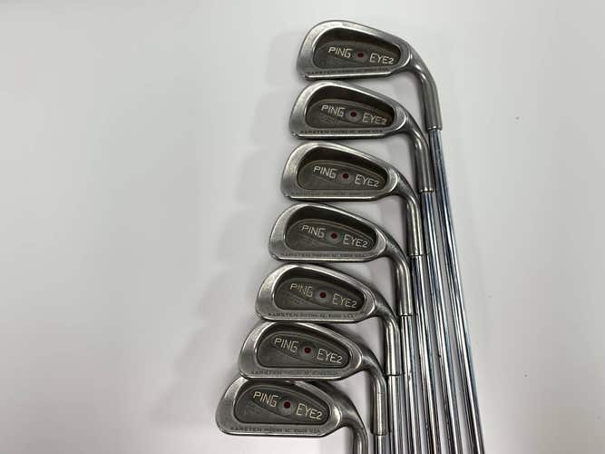 Ping Eye 2 + Iron Set 3-9 Maroon Dot 5* Up Cushin JZ Stiff Steel Mens RH