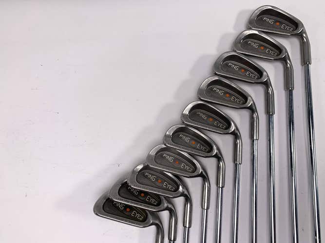 Ping Eye 2 + Iron Set 2-PW+SW Orange Dot 2* Flat Cushin Regular Steel Mens RH