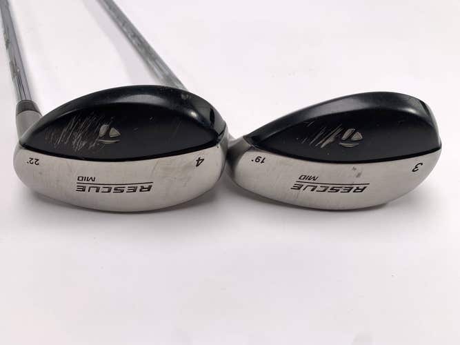 TaylorMade Rescue Mid 3 & 4 Hybrid Set 19* 22* Light Metal Regular Steel Mens RH