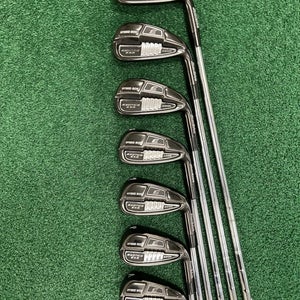 Tour Edge Exotics Exs 220H Iron Set 5-PW+AW Right Hand KBS Stiff 80g Steel Shaft