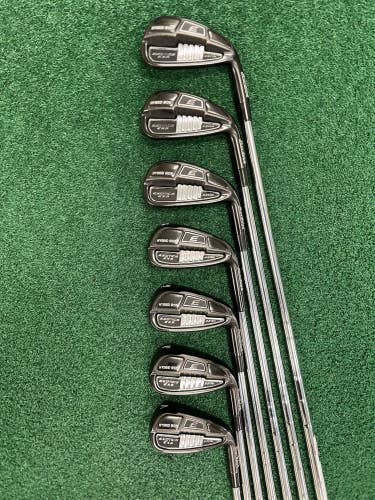 Tour Edge Exotics Exs 220H Iron Set 5-PW+AW Right Hand KBS Stiff 80g Steel Shaft