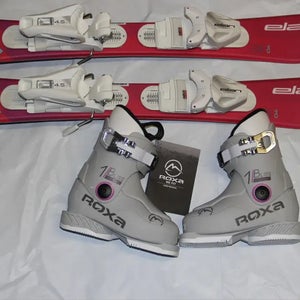 NEW 70cm kids Skis ELAN girls 2026 with adjustable bindings and 15.5 mondo boots