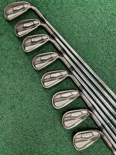 Adams Idea Black CB3 Forged Irons 4-PW+GW KBS Stiff Flex Steel +1/2" Length MRH