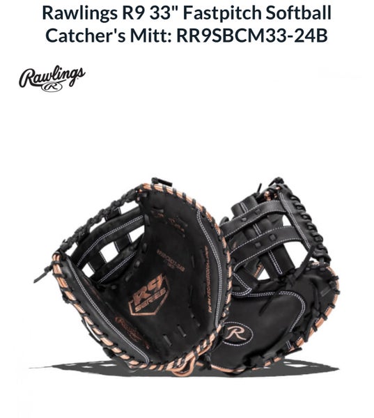 New Rawlings R9 Right Hand Throw 33” Fastpitch Catchers Mitt