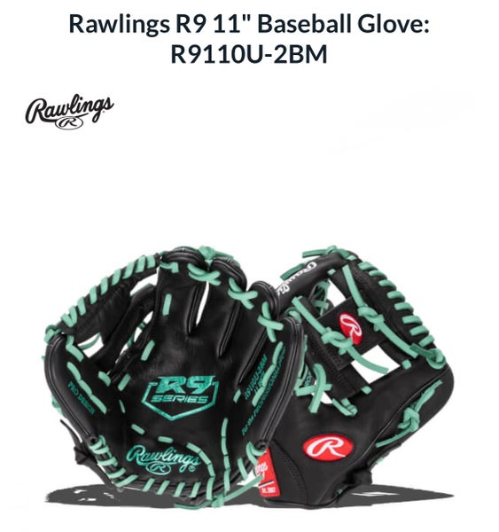 New RH Rawlings R9 Contour Fit Baseball Glove 11"