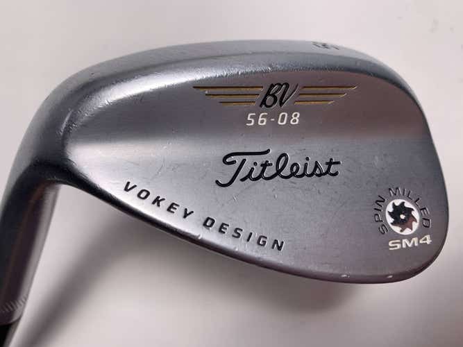 Titleist Vokey Spin Milled SM4 Chrome Sand Wedge SW 56* 8 Wedge Steel Mens LH