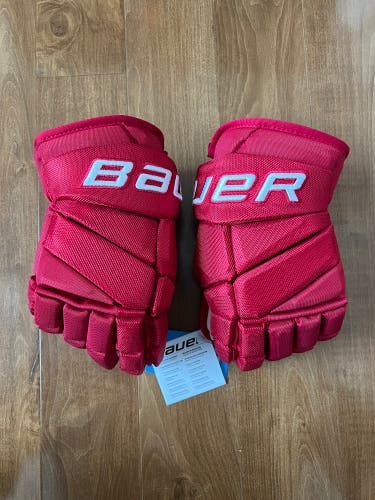 New Red Bauer Vapor Pro Team Gloves 13" Pro Stock