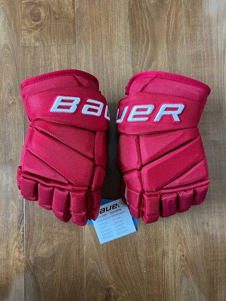 New Red Bauer Vapor Pro Team Gloves 13" Pro Stock
