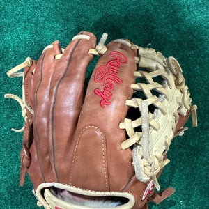 Brown & Tan Rawlings Gold Glove Elite RH Infield Baseball Glove 11.5" (Used)