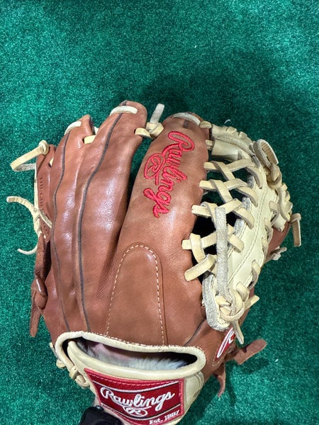 Brown & Tan Rawlings Gold Glove Elite RH Infield Baseball Glove 11.5" (Used)