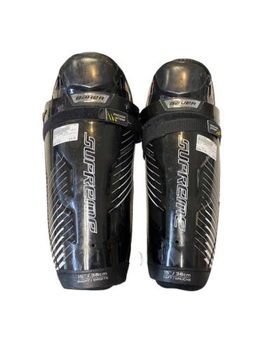 Used Bauer SUPREME S190 Senior Shin Guards Black 15" 11706-S000360905