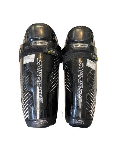 Used Bauer SUPREME S190 Senior Shin Guards Black 15" 11706-S000360905