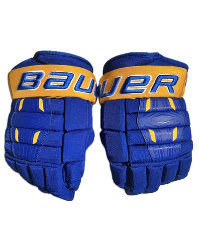 Bauer Pro Series 13” Gloves Pro Stock Blue and Yellow
