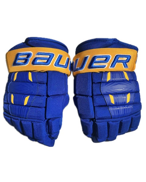 Bauer Pro Series 13” Gloves Pro Stock Blue and Yellow