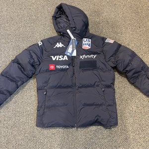 New Black Men's Large Kappa US Ski Team Issued Puffer Jacket