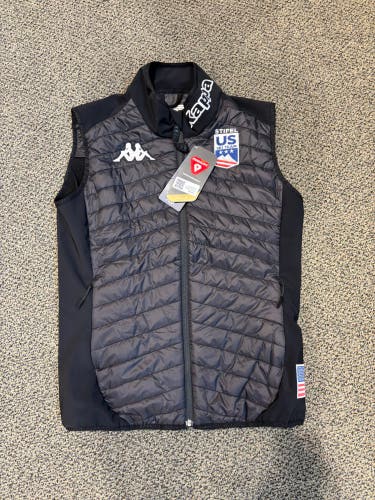 New Black Men's Large Kappa US Ski Team Issued Vest