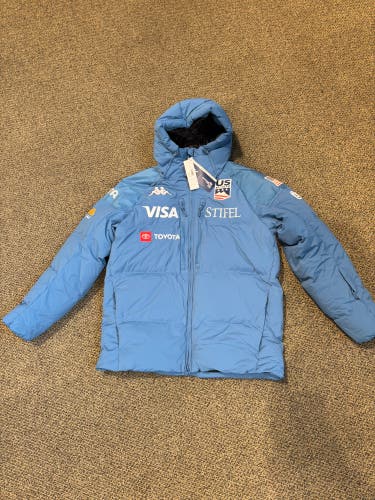New Blue Men's Large Kappa US Ski Team Issued Puffer Jacket