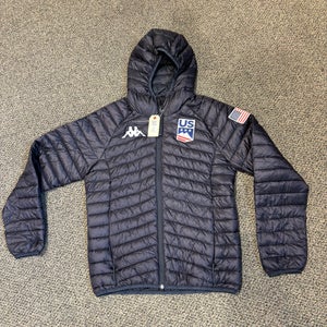 New Black Men's Large Kappa US Ski Team Issued Down Jacket