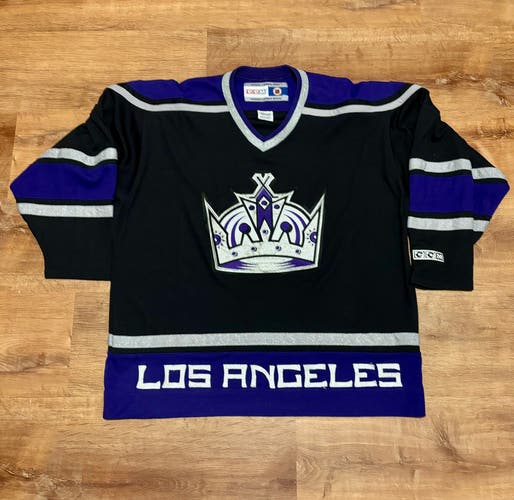 Vintage CCM Los Angeles Kings Crown Jersey Black (XL)