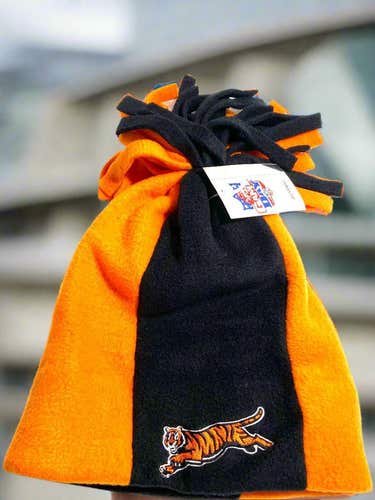 Cincinnati Bengals Vintage Late '90s NFL Black/Orange Cuffless NOS Fleece Tassel Hat (New)