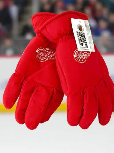 Detroit Red Wings Vintage Late '90s NHL Adult Nylon NOS Gloves (New)