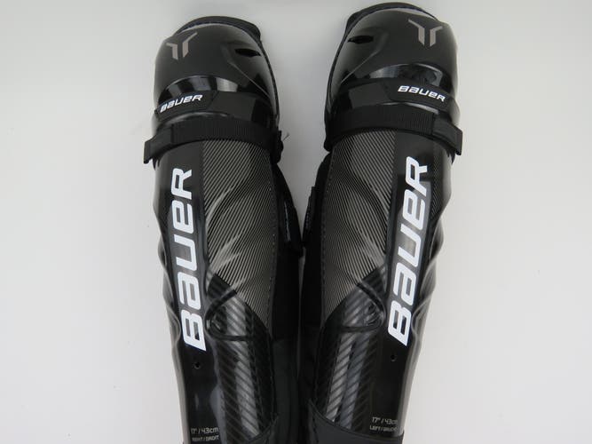Bauer Pro Series NHL Pro Stock Ice Hockey Player Shin Pads Protective Senior Size 17" NWT