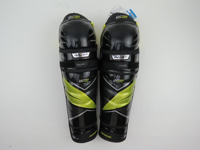 Bauer Supreme UltraSonic NHL Pro Stock Ice Hockey Player Shin Pads Protective Senior Size 17" NWT