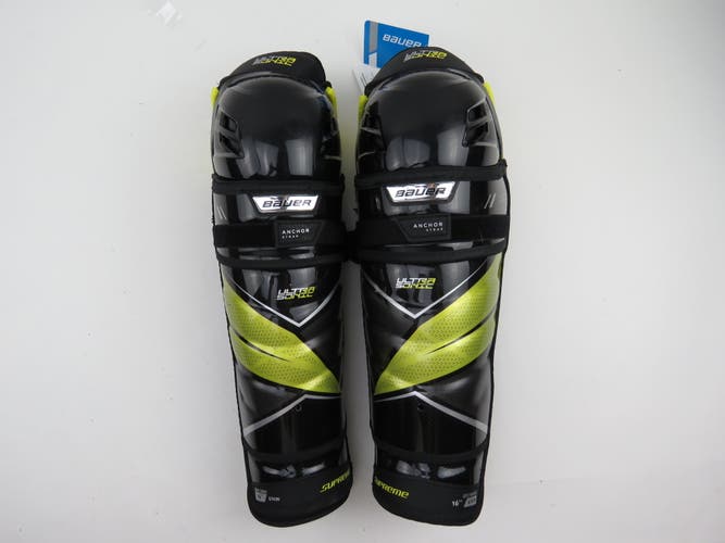 Bauer Supreme UltraSonic NHL Pro Stock Ice Hockey Player Shin Pads Protective Senior Size 16" NWT