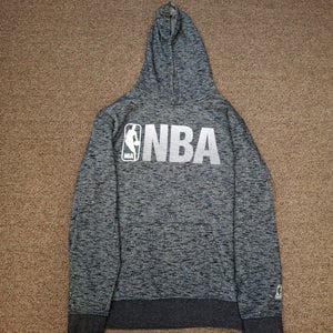 NBA Logo Spellout Mens Gray Pullover Hoodie Sweatshirt XL