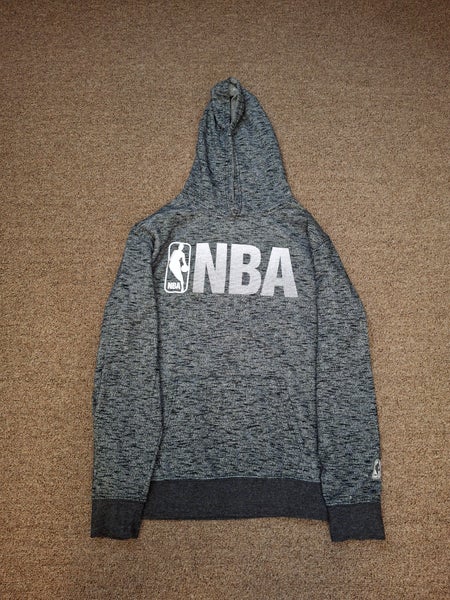 NBA Logo Spellout Mens Gray Pullover Hoodie Sweatshirt XL
