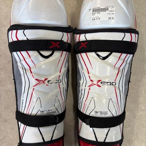 Used Bauer X800 Senior Shin Guards White 16" 11858-S000078082