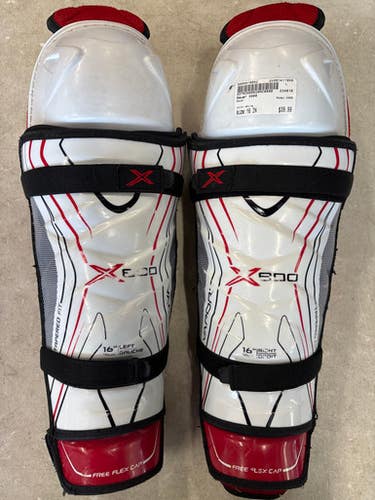 Used Bauer X800 Senior Shin Guards White 16" 11858-S000078082