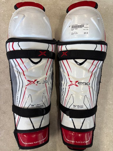 Used Bauer X800 Senior Shin Guards White 16" 11858-S000078082