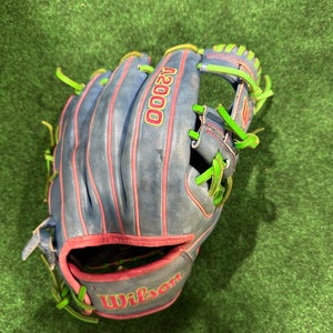 Blue & Pink Wilson A2000 1975 RH Infield Baseball Glove 11.75" (Used)