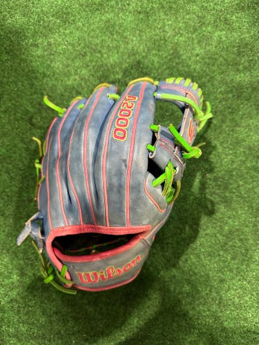 Blue & Pink Wilson A2000 1975 RH Infield Baseball Glove 11.75" (Used)
