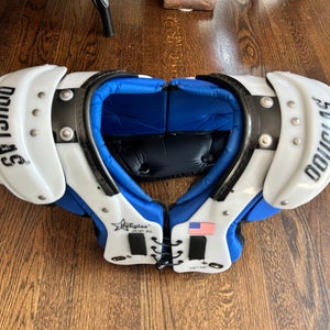 Youth Douglas Junior Custom Pro JCP Shoulder Pads (Used) XL Extra Large Blue 15-16