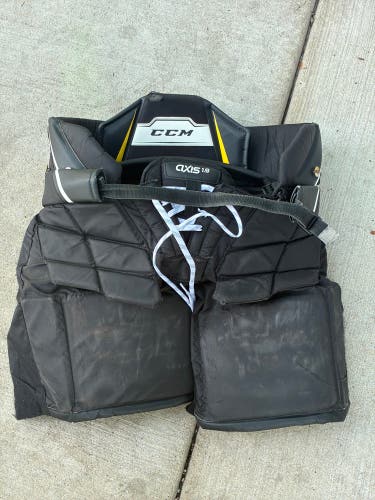 Black Intermediate Medium CCM Axis 1.9 Hockey Goalie Pants (Used)