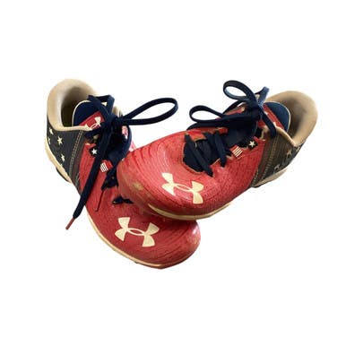 Used Under Armour B HARPER BASEBALL CLEATS BB/SB Cleats White/Red/Navy Junior 01 11760-S000080634