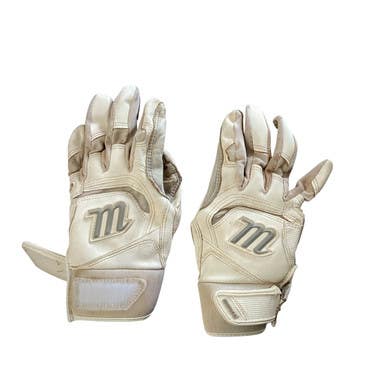 Used Mizuno BB/SB Batting Gloves White MD 11760-S000080725