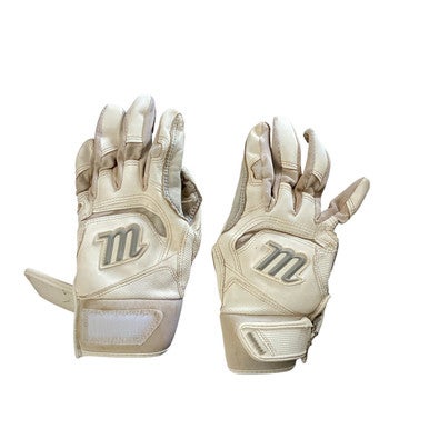 Used Mizuno BB/SB Batting Gloves White MD 11760-S000080725