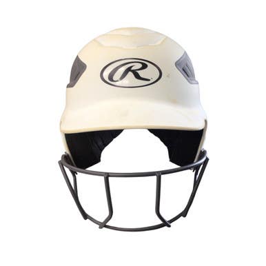 Used Rawlings BB HELMET Batting Helmet w/Mask White MD 11760-S000080703