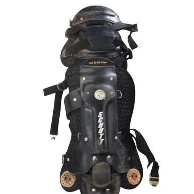 Used Schutt ADULT SHIN GUARDS Catchers Leg Guards Black Intermed 11760-S000080695